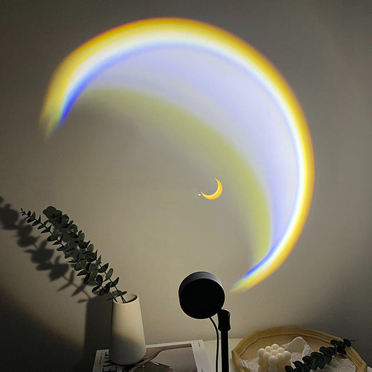 USB Moon Lamp LED Rainbow Neon Night Sunset Light Projector