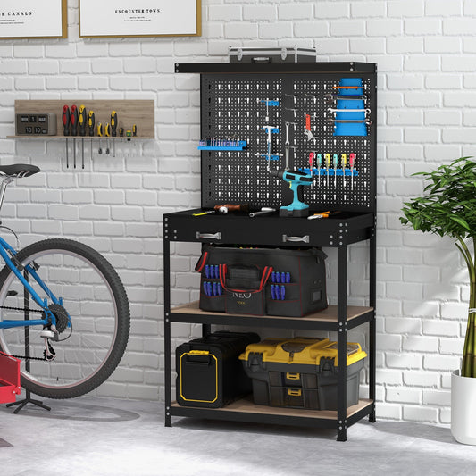 Tool Storage Workbench with Pegboard