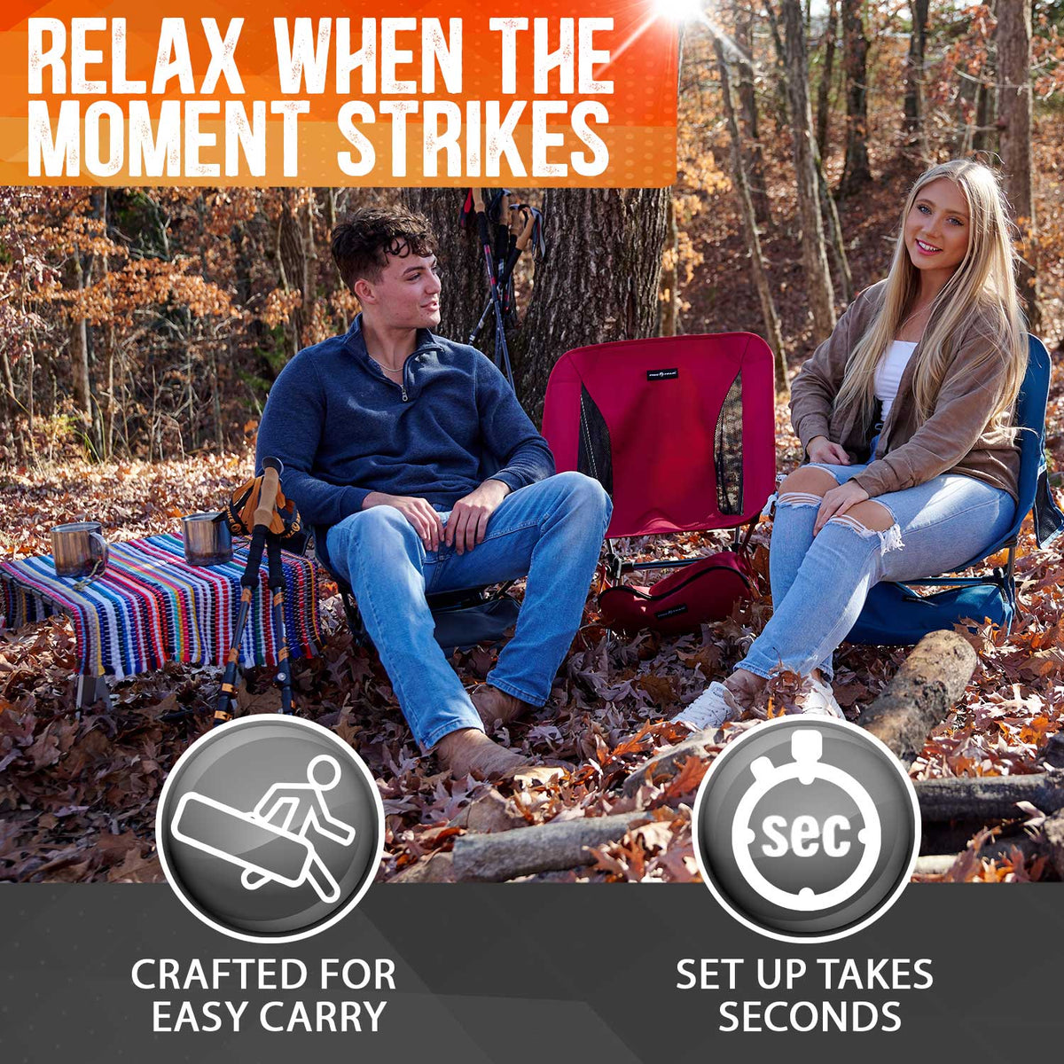 Pike Trail Ultralight Compact Outdoor Camping Tailgate Beach Chair