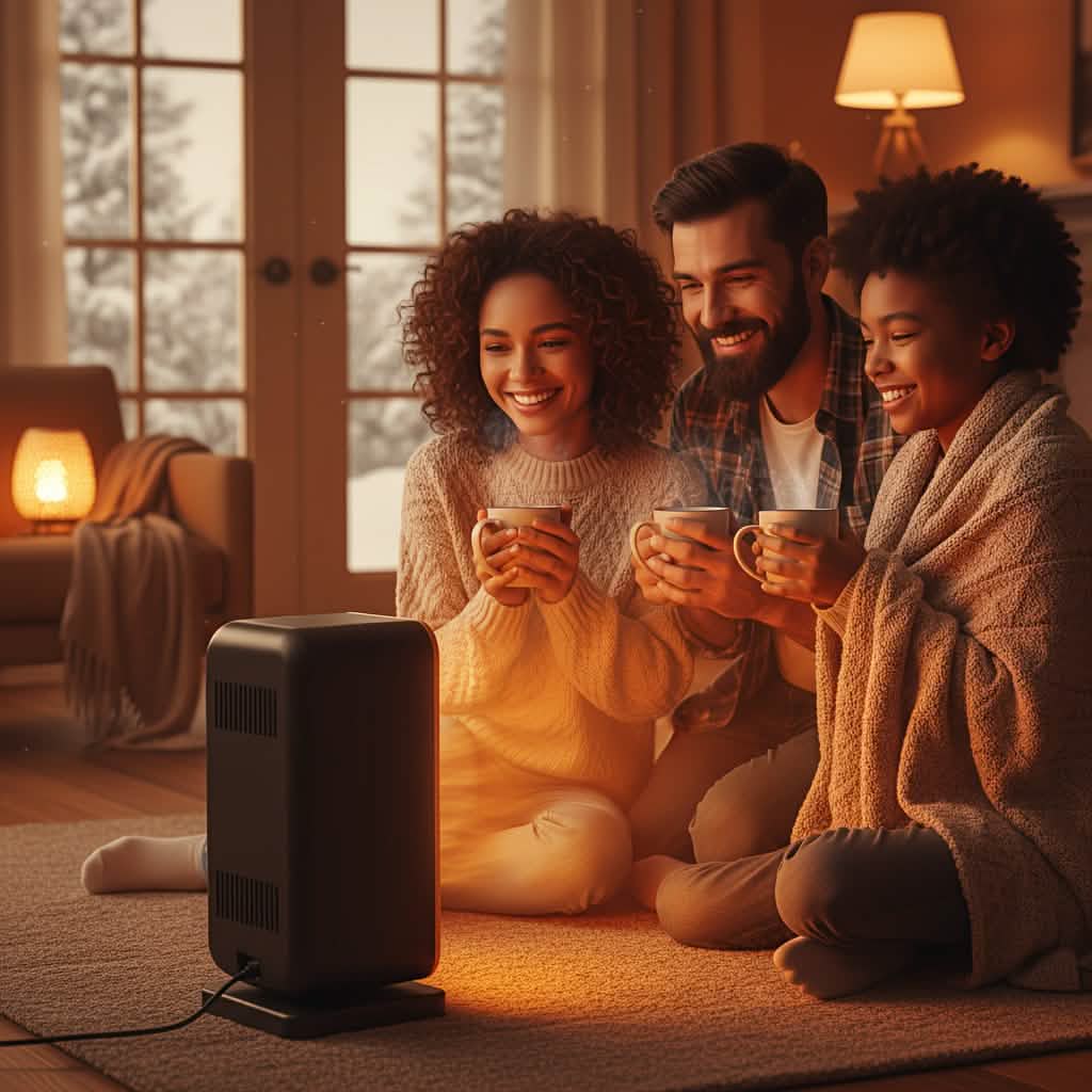 500W Portable Ceramic Space Heater with Safety Tip-Over Protection