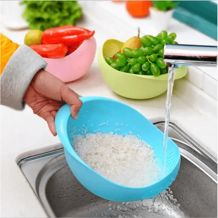 2PCS Nordic Food Grade Plastic Washing Filter Strainer Basket Sieve Drainer Cleaning Gadget Food Grade Plastic Rice Beans Peas Washing Filter Strainer Basket Sieve Drainer Cleaning Gadget Kitchen Accessories