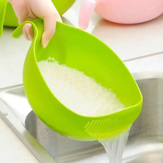2PCS Nordic Food Grade Plastic Washing Filter Strainer Basket Sieve Drainer Cleaning Gadget Food Grade Plastic Rice Beans Peas Washing Filter Strainer Basket Sieve Drainer Cleaning Gadget Kitchen Accessories
