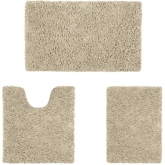 3-Piece Set: Bathroom Rugs Set Ultra Soft Non Slip