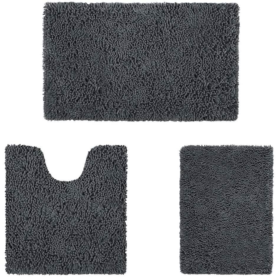3-Piece Set: Bathroom Rugs Set Ultra Soft Non Slip