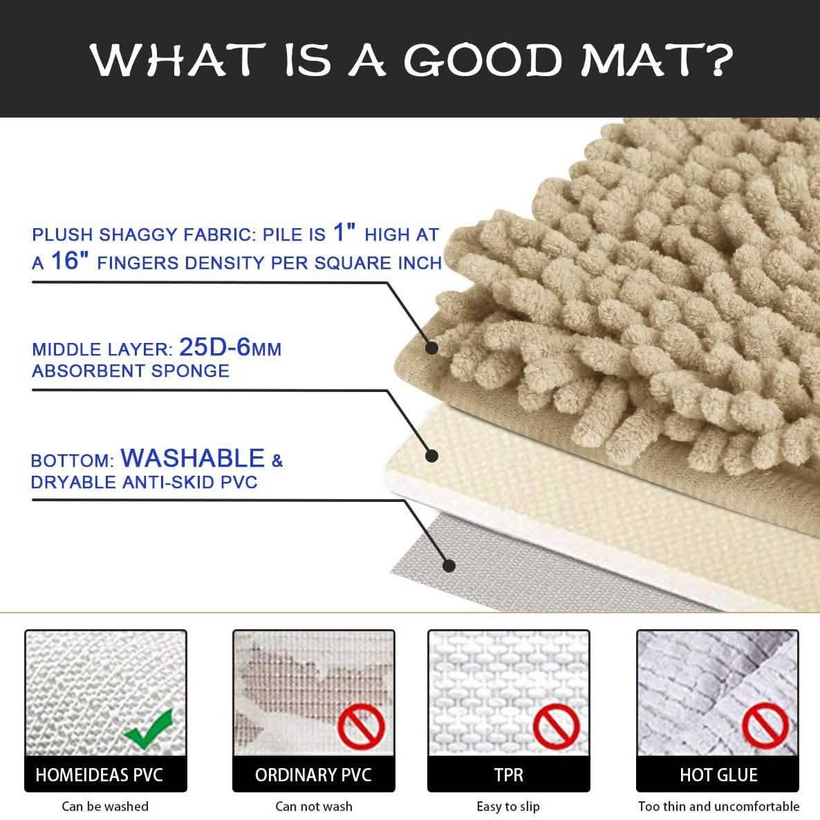 3-Piece Set: Bathroom Rugs Set Ultra Soft Non Slip