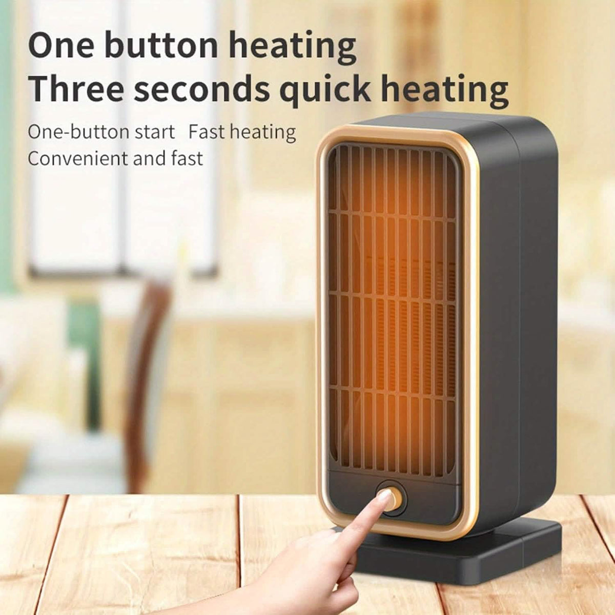 500W Portable Ceramic Space Heater with Safety Tip-Over Protection