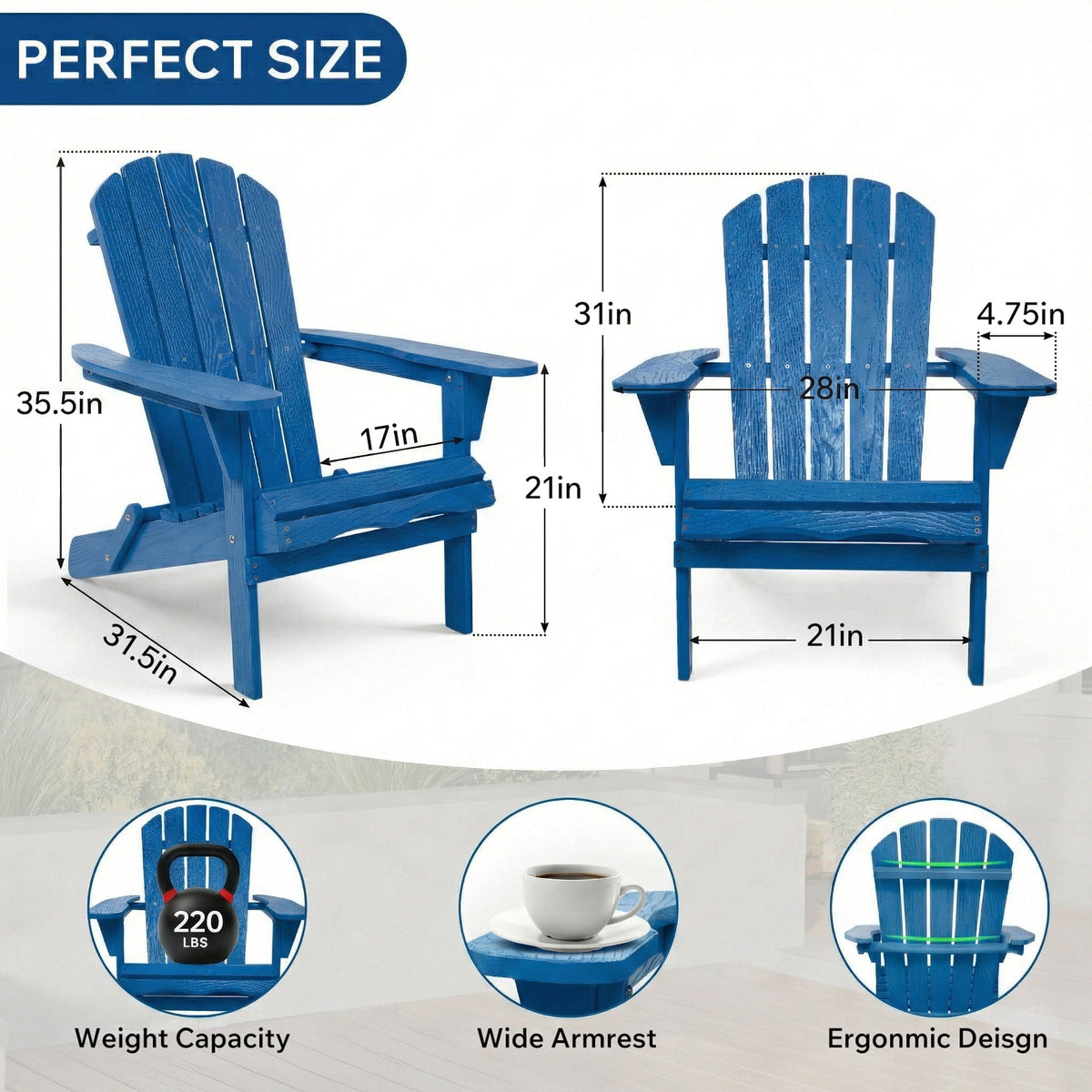 Outdoor Folding Adirondack Chair