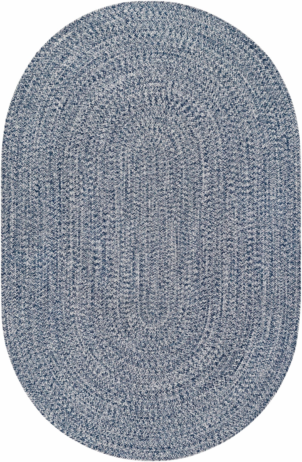 Blue Braided Faux Jute Outdoor Rug