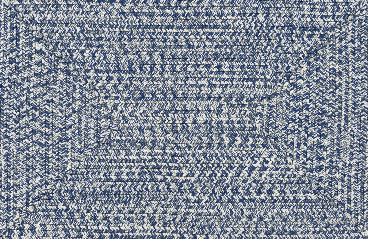 Blue Braided Faux Jute Outdoor Rug