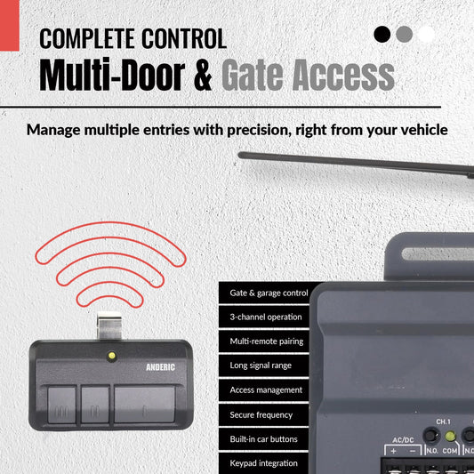 Universal Garage Door & Gate Opener Conversion Add-on Kit for Up to 3 Garage Doors
