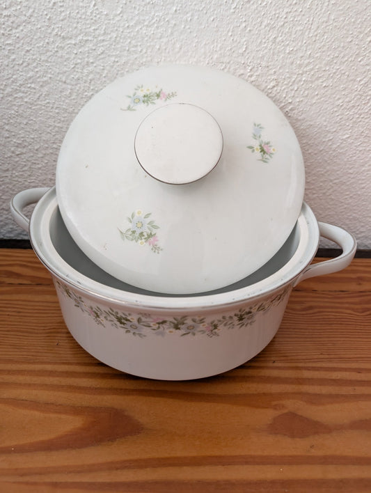 Floral Enamelware Pot