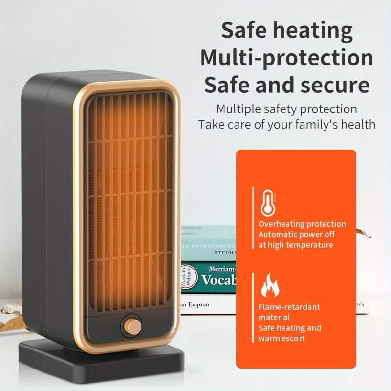 500W Portable Ceramic Space Heater with Safety Tip-Over Protection