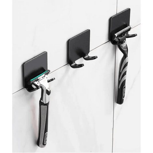 Decorative Hook 2 Pcs Punch Free Razor Holder Storage Hook Wall Men Shaving Shaver Shelf Bathroom Razor Rack Wall Bathroom Accessories