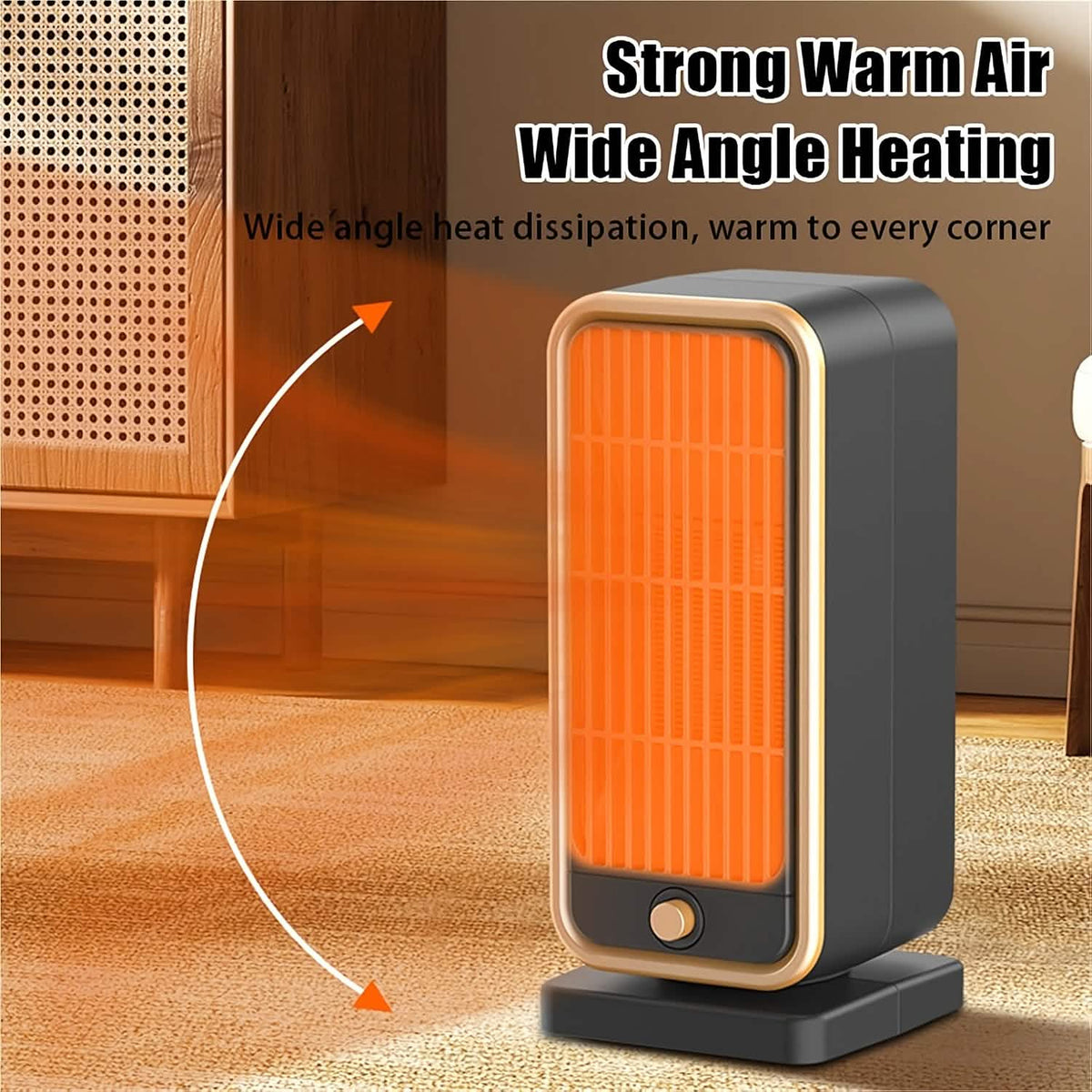 500W Portable Ceramic Space Heater with Safety Tip-Over Protection