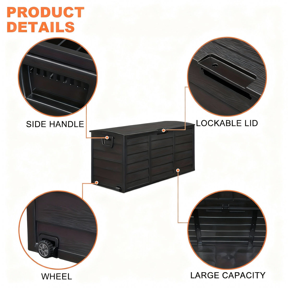 75 Gallon Heavy-Duty Outdoor Deck Box –