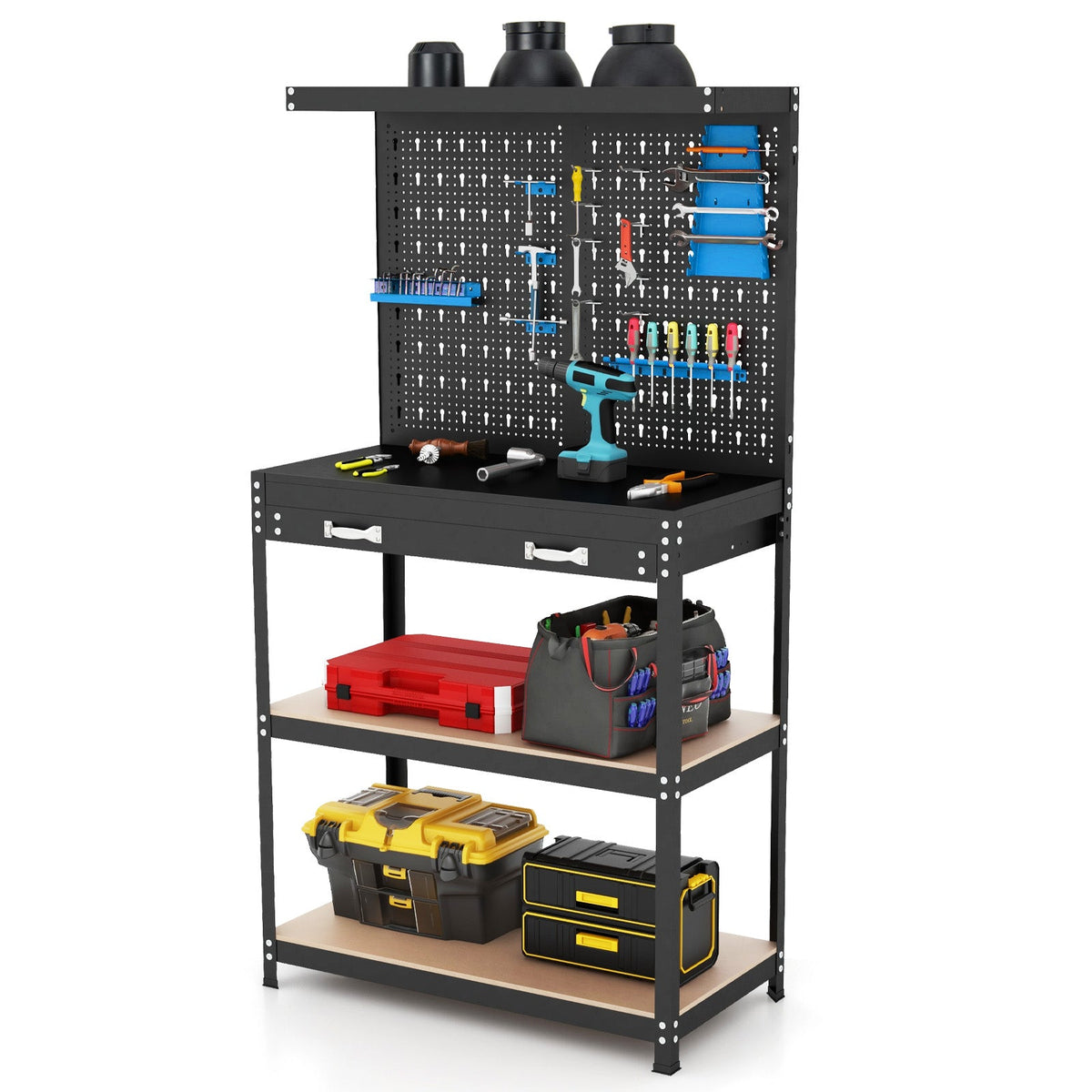 Tool Storage Workbench with Pegboard